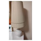Pair of Mid Century Textured Milk Glass Lamps