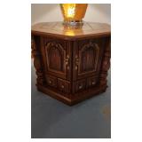 Pair of Vtg Hexagon Storage End Tables