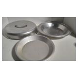Vtg. Aluminum Pie Carrier w/Locking Lid