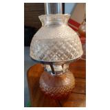 Vintage Small Oil Lamp - Pressed Glass