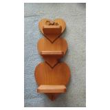 Country Style Wooden Hearts Wall Shelf