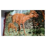 Mid-Century Deer Wall Hanging Tapestry