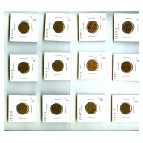 1911-1940 1C 12 Pc Lincoln Cent Lot