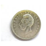 1884 Sucre About UNC Ecuador Rare KM 53.1