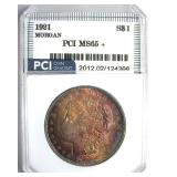 1921 Morgan PCI MS65+ Nice Toning
