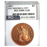 1871 Dollar PCI PR69CAM Indian Princess Cu Copy