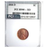 1916-D Cent MS66+ RD LISTS $11500