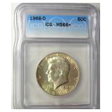 1968-D Kennedy ICG MS66+ LISTS $150