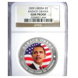 2009 5 NGC Gem Proof Liberia Barack Obama