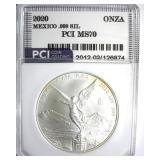 2020 .999 Silver Onza PCI MS70 Mexico