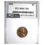 1924 Cent MS67 RB LISTS $650 IN 66
