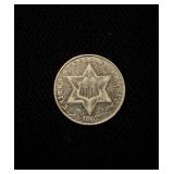 1860 3 Cent XF