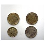 1937 x3 1943 5C 10C 4 PC LOT