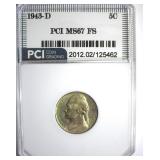 1943-D Nickel MS67 FS LISTS $125