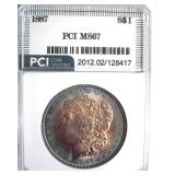 1887 Morgan MS67 LISTS $1700