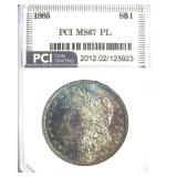 1885 Morgan MS67 PL LISTS $6500