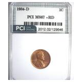 1934-D Cent MS67+ RD LISTS $5750