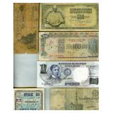 11 Vintage Bank Notes Italy Mexico Brazil Canada