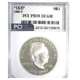 1990-P S$1 Eisenhower PR70 DCAM LISTS $150