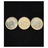 WW2 .925 Silver Ch BU Struck by US Mint 3pcs