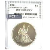 1836 Dollar PCI PR69 CAM Gobrecht Ni Copy