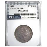 1835 F Incuse Rupee PCI AU55 India