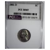 1961-D Nickel MS67 LISTS $4500