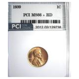 1939 Cent PCI MS66+ RD