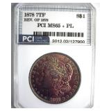 1878 7TF Rev 78 Morgan MS65+ PL LISTS $3250