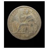 1896 Vietnam Silver Crown AU+