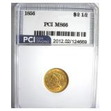 1856 Gold $2.50 MS66 LISTS $20000