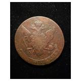1764 MM 5 Kopek F Huge Copper Overstruck
