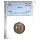 1953 Shilling NNC MS63 Australia