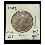 1942 Walking Liberty BU+