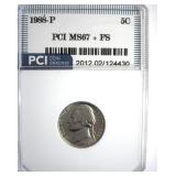 1988-P Nickel MS67+ FS LISTS $3500 IN 67 FS