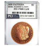 1879 Pattern Dollar PCI PR69CAM Mor/Barber Cu Copy
