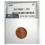 1946 Cent MS67+ RD LISTS $10000