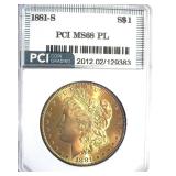 1881-S Morgan MS68 PL LISTS $11000