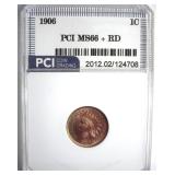 1906 Cent MS66+ RD LISTS $4250