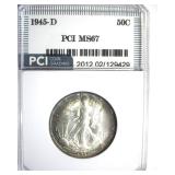 1945-D Walking Liberty MS67 LISTS $750