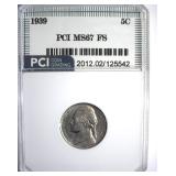 1939 Nickel MS67 FS LISTS $1450
