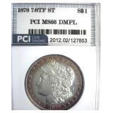 1878 7/8TF Strong Morgan PCI MS66 DMPL Rare