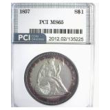 1857 Seated $1 MS65 LISTS $95000