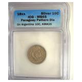18XX Silver 10C ICG MS65 Pattern Die