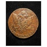 1766 MM 5 Kopek VF+ Huge Copper