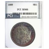 1889 Morgan MS66 LISTS $1000