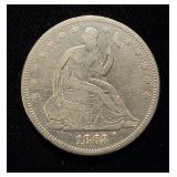 1863 Seated Half Dollar XF Key Date