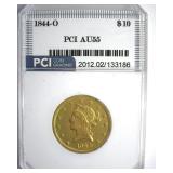 1844-O Gold $10 AU55 LISTS $5750