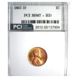 1957-D Cent MS67+ RD LISTS $6500