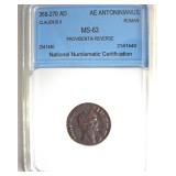 268-270 AD Claudius II MS63 Ancient Rome